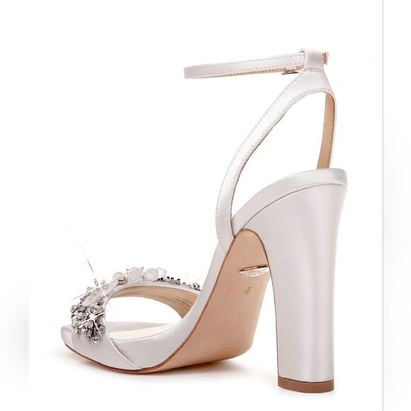 Badgley Mischka Alexa Embellished Block Heel Shoes - Picture 3 of 13